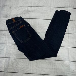 7 For All Mankind 7FAM The Slim Cigarette Dark Wash Denim Jeans sz 24 Stretch